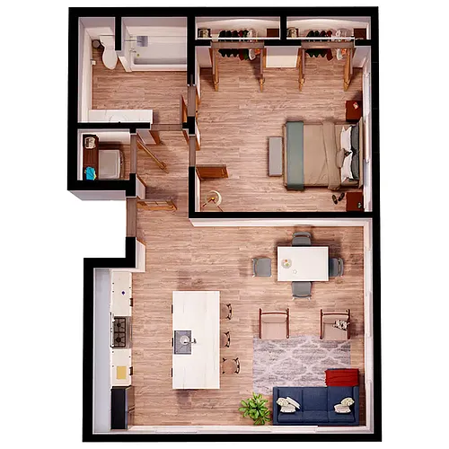 Floor plan 1x1 Loft - C