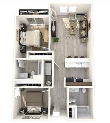Floor plan 2 Bedrooms 2 Bath A