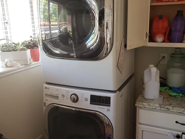 Laundry room with top of the line LG washers.