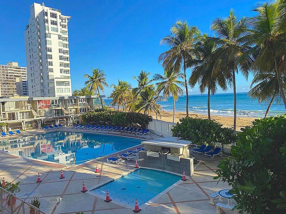 Pool & beach view from unit.
