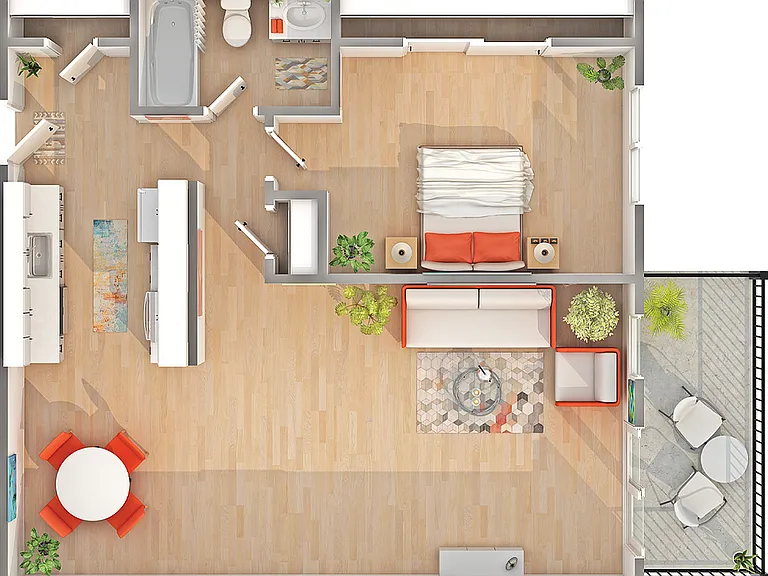 A2 | 1-Bedroom Floorplan A2 | 1-Bedroom Floorplan