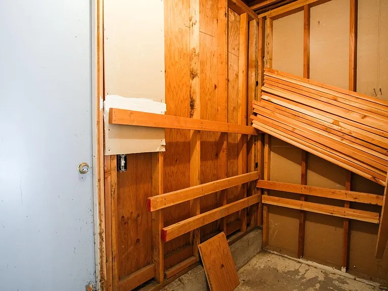 Storage area off the garage