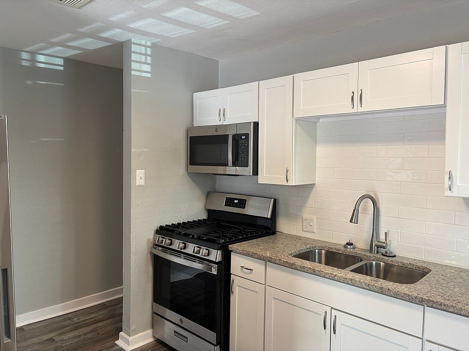Stove, built-in microwave, and hands-free faucet