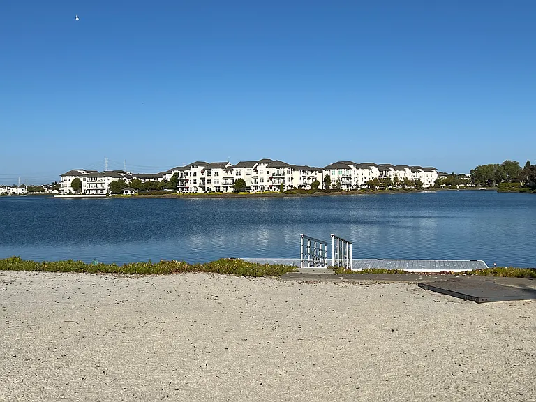 Beach area and boat dock