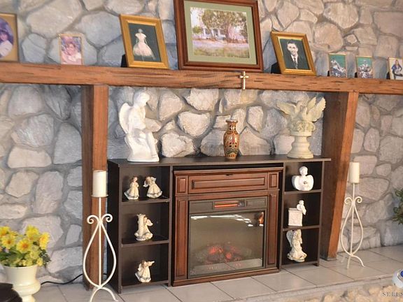 Wood burning fireplace