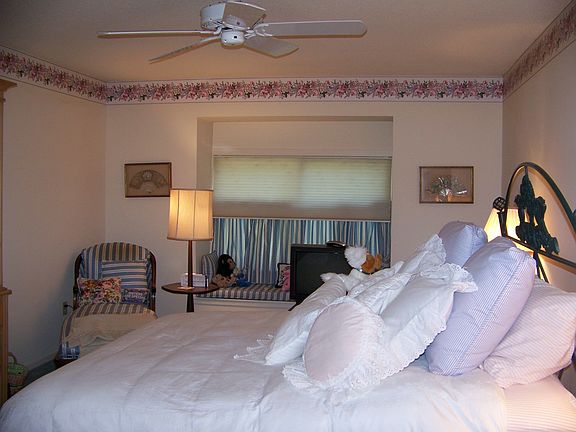 Master bedroom with window seat.