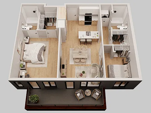 Floor plan 2 Bedroom (F5)