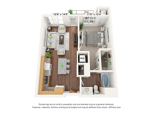 Floor plan One Bedroom D