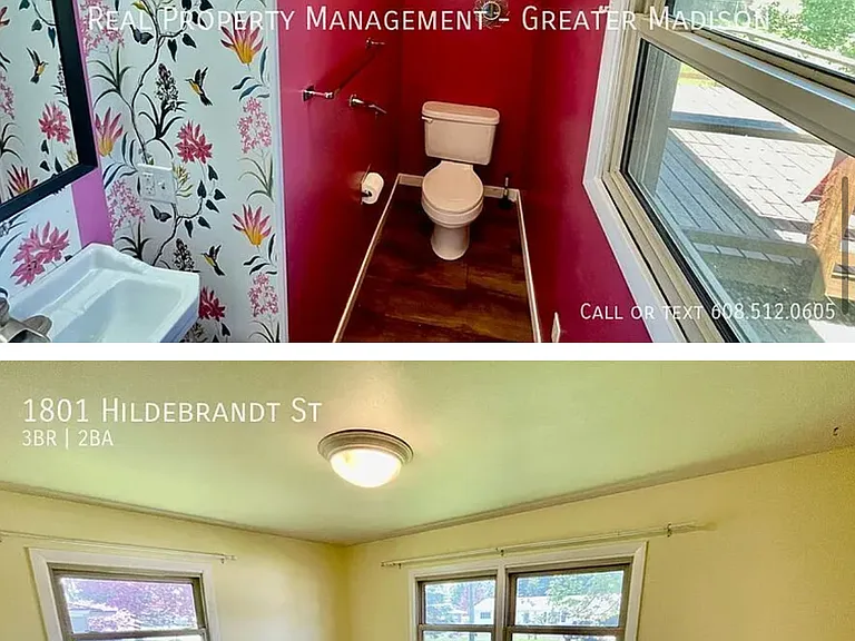 Half bath and bedroom