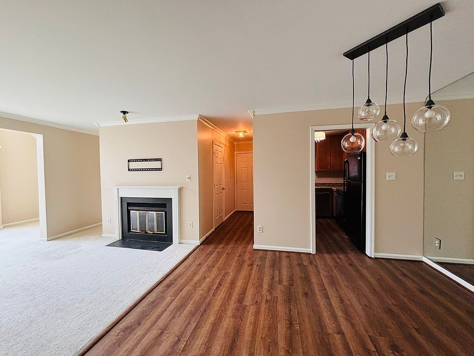 Dining room easily fits a 6 person dining table.