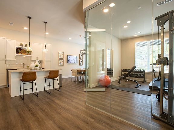 Clubhouse Kitchen and Gathering Space ; The Elle on Lockwood