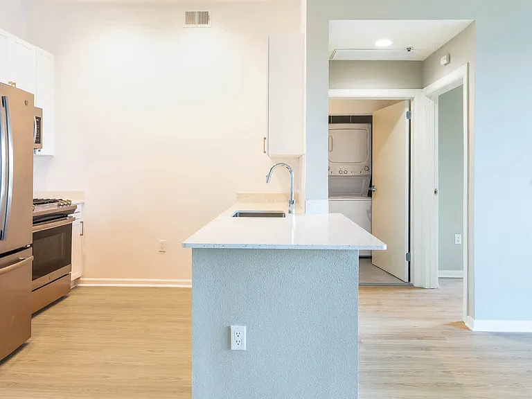 Kitchen Stainless Steel Appliances and Quartz Countertops