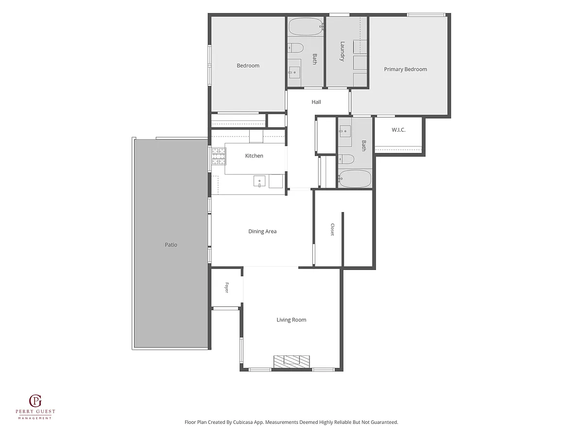 Floor plan 2B2B with Private Yard