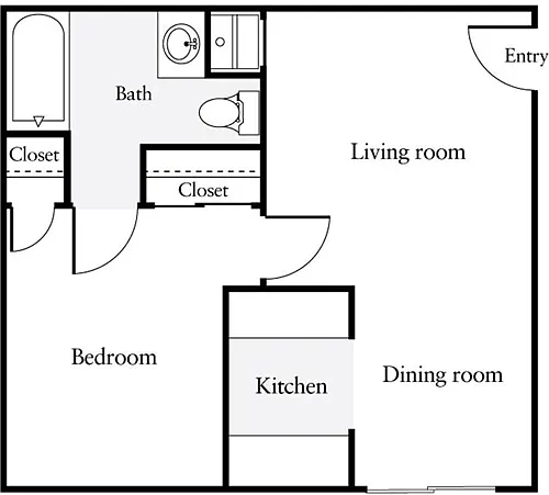 Floor plan 1 Bedroom D