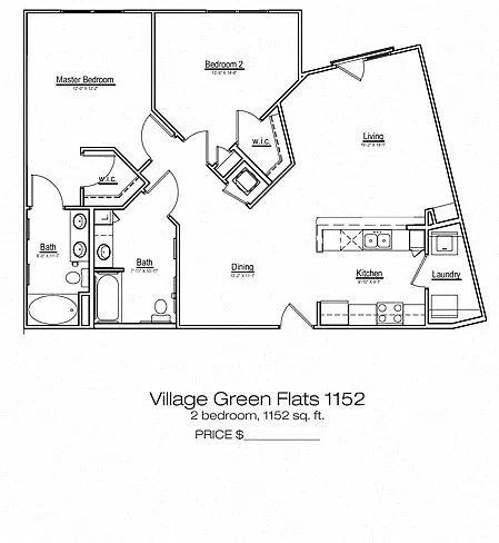 Floor plan Village Green Flats 1152