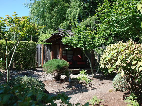Backyard with Tea House
