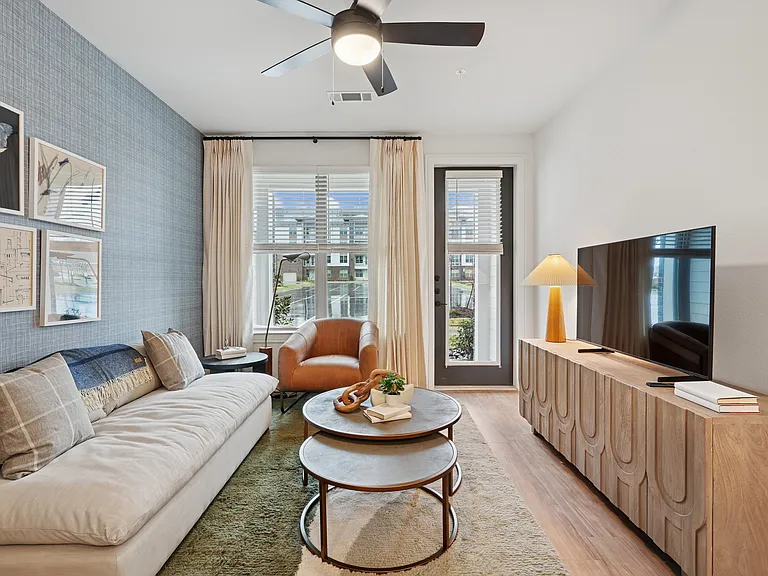 Spacious Living Room with Balcony/Patio Access