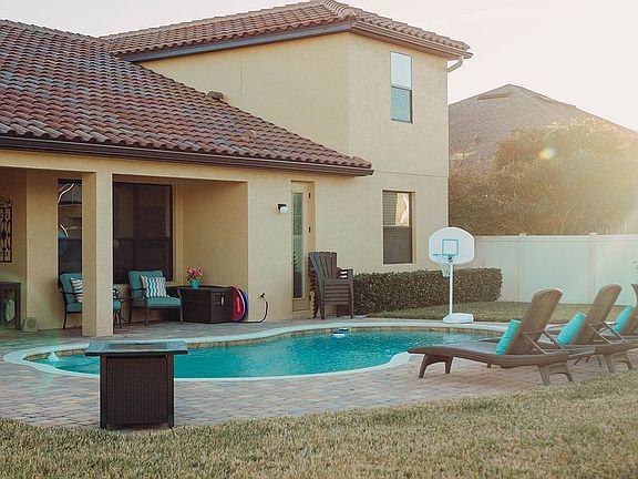 Spacious backyard with pool