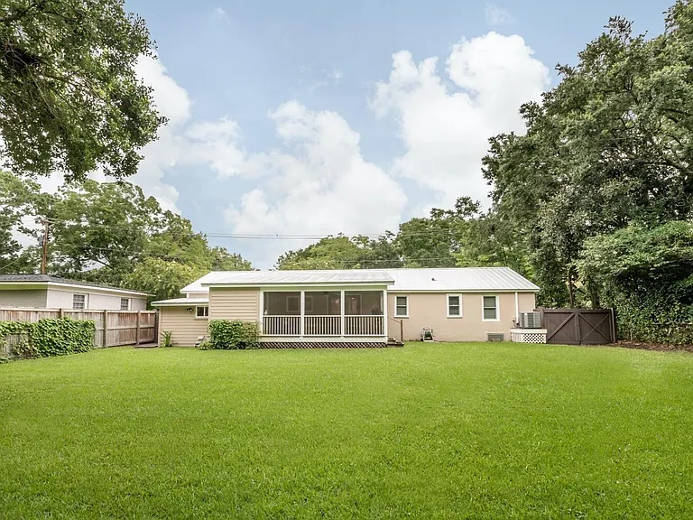 Back yard with screened porch