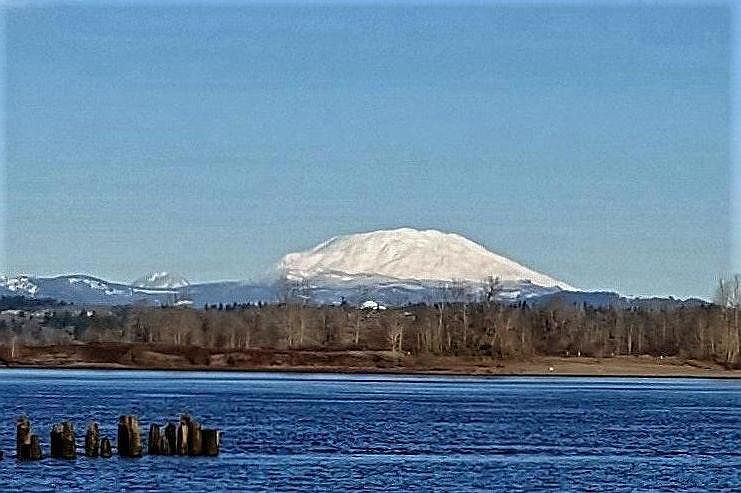 Mt St. Helens view from your window!