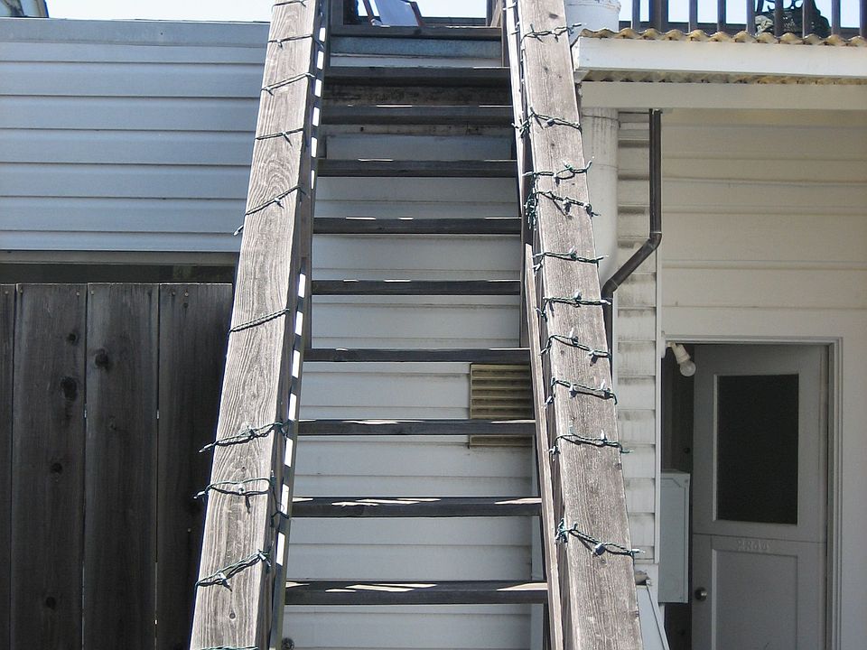 Stairs to the roof deck