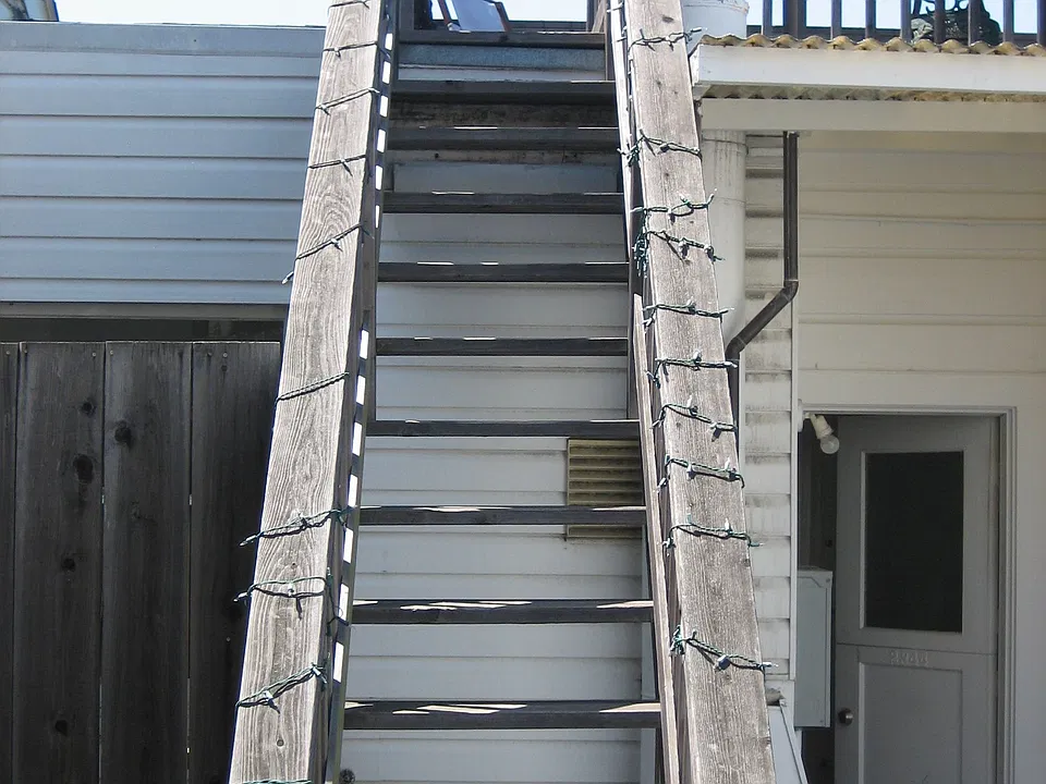 Stairs to the roof deck