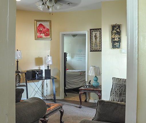 Living room, upstairs unit
