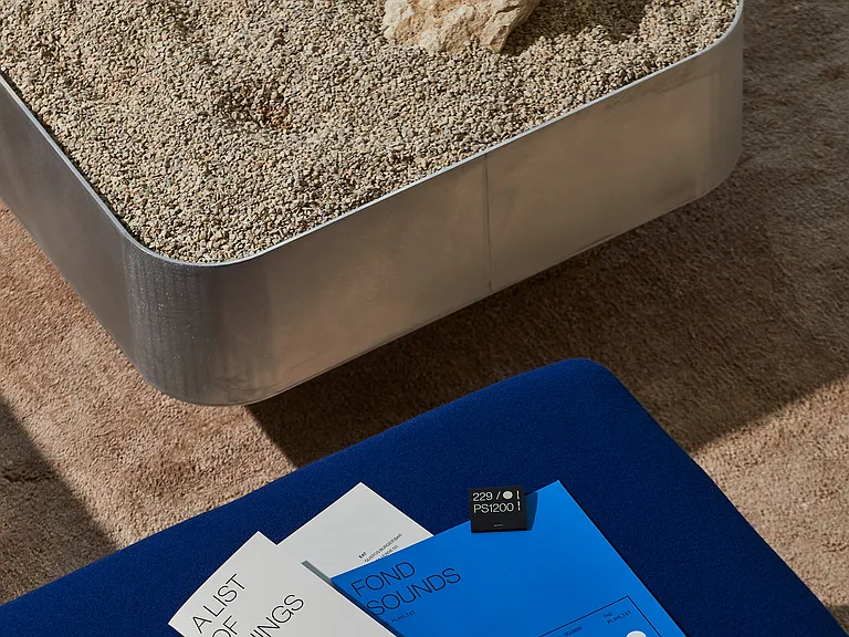 Living room with unique coffee table