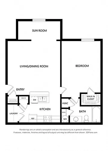 Floor plan One Bedroom