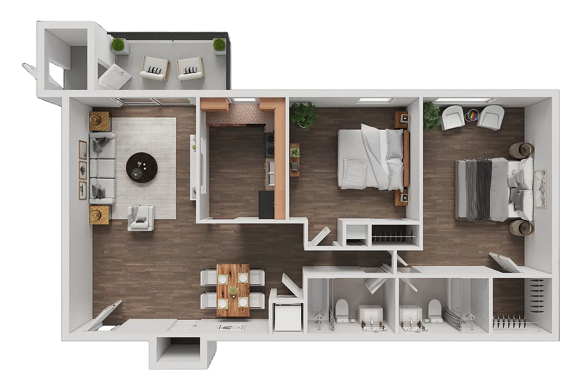 Floor plan 2 Bedroom 2 Bath
