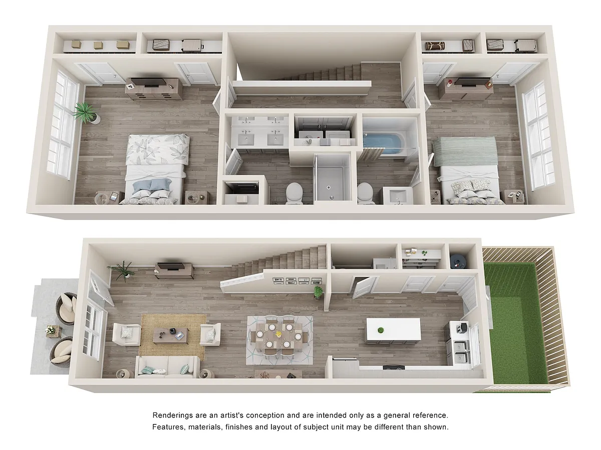 Floor plan 2 Bed Artemis Large Townhome