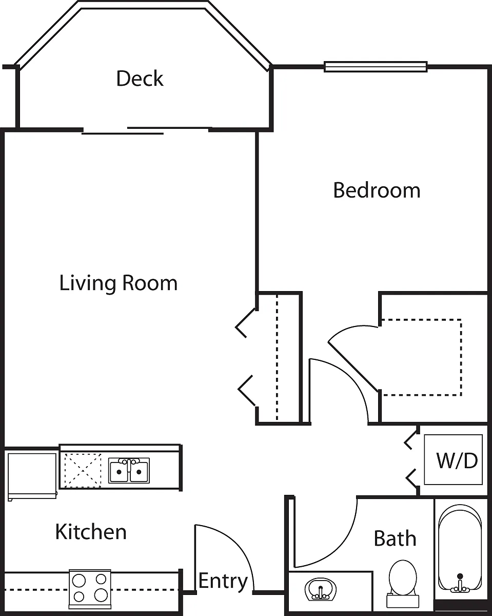 Floor plan 1 Bedroom -628