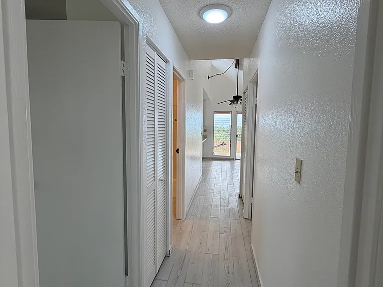 Bright, clean, freshly painted hallway