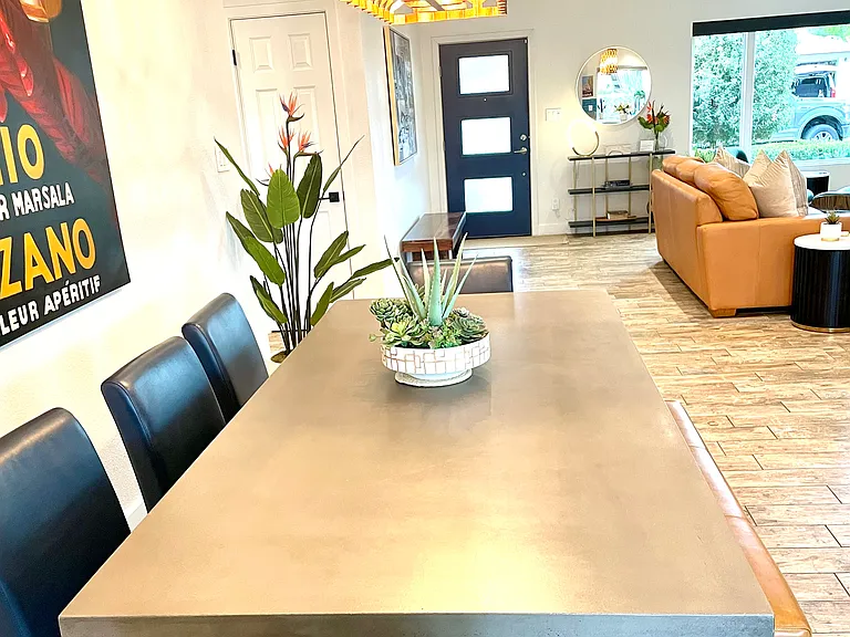 Designer cement dining table for 10 people