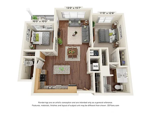 Floor plan Two Bedroom - B2