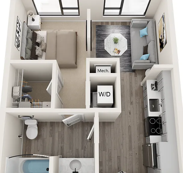 Aquarius - Studio, 1 Bathroom