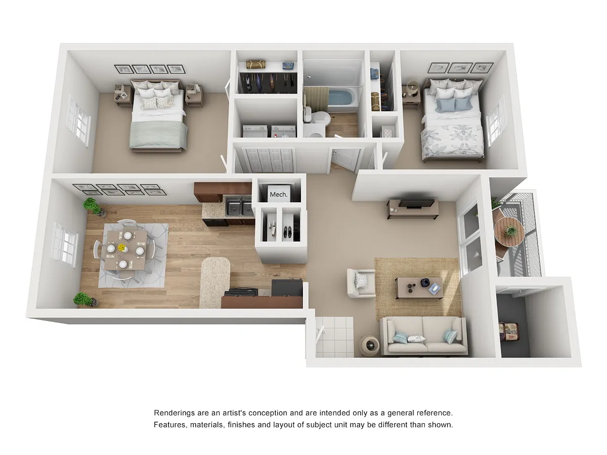 Floor plan 2 Bedroom - B