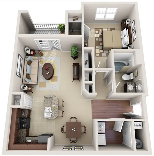 Floor plan 1 Bed 1 Bath