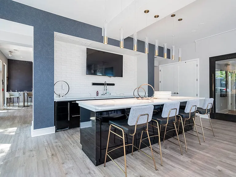 Clubroom with entertaining kitchen