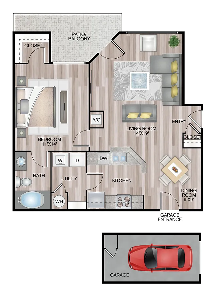 Floor plan The Savannah with Garage