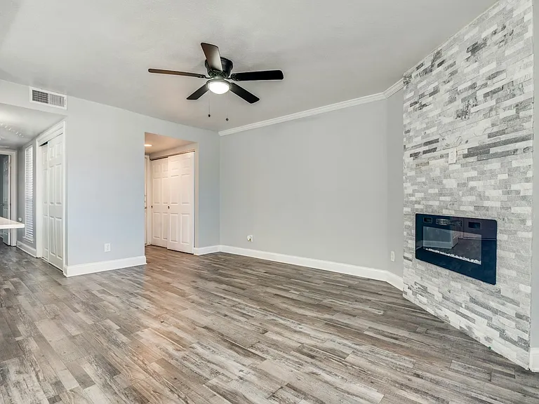 Updated entry way and living room.