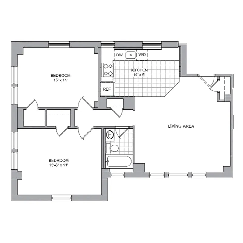 Floor plan 2 Bedroom - A