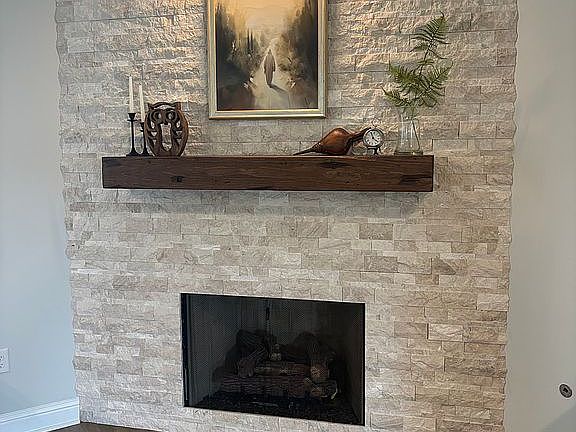 Custom stone fireplace