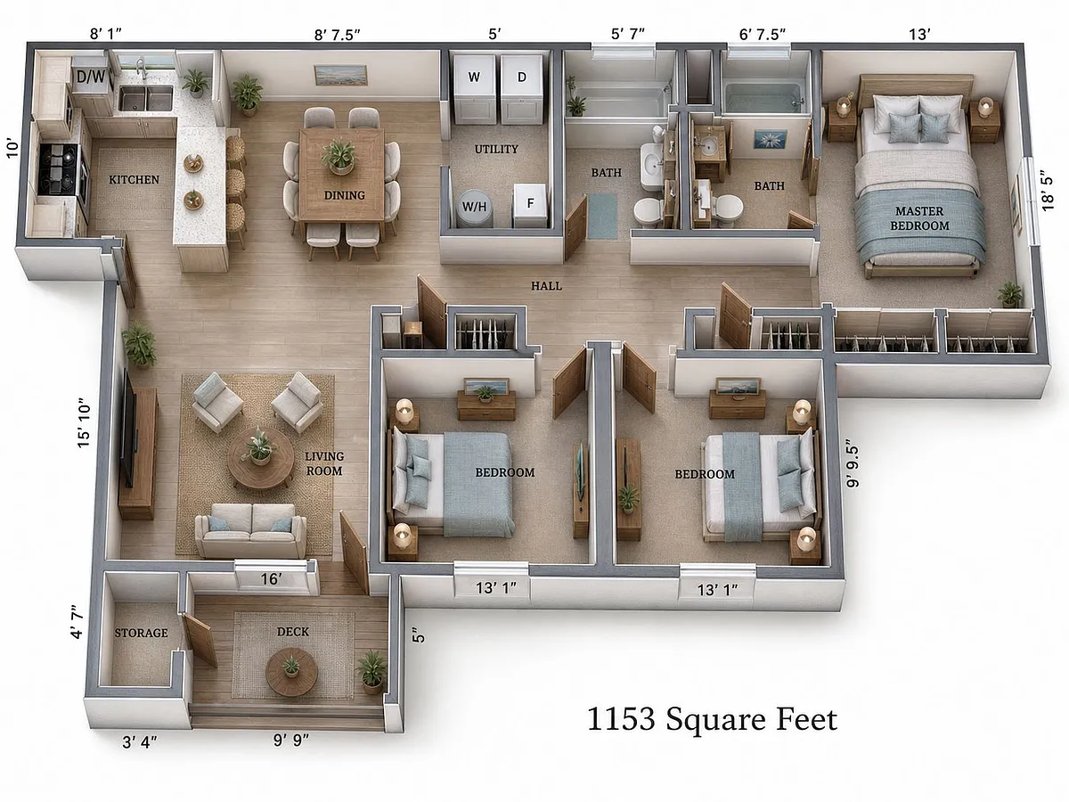 Floor plan Three Bedroom