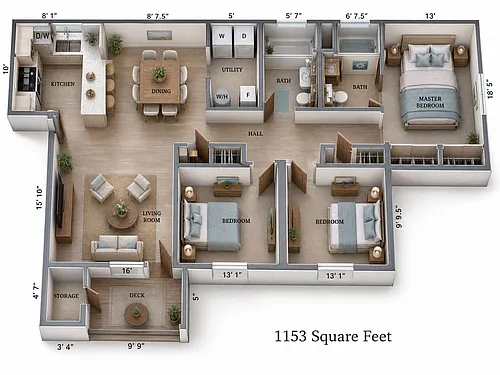 Floor plan Three Bedroom
