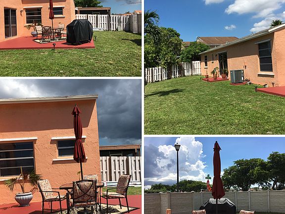 Backyard, patio, corner lot 
concrete privacy fence