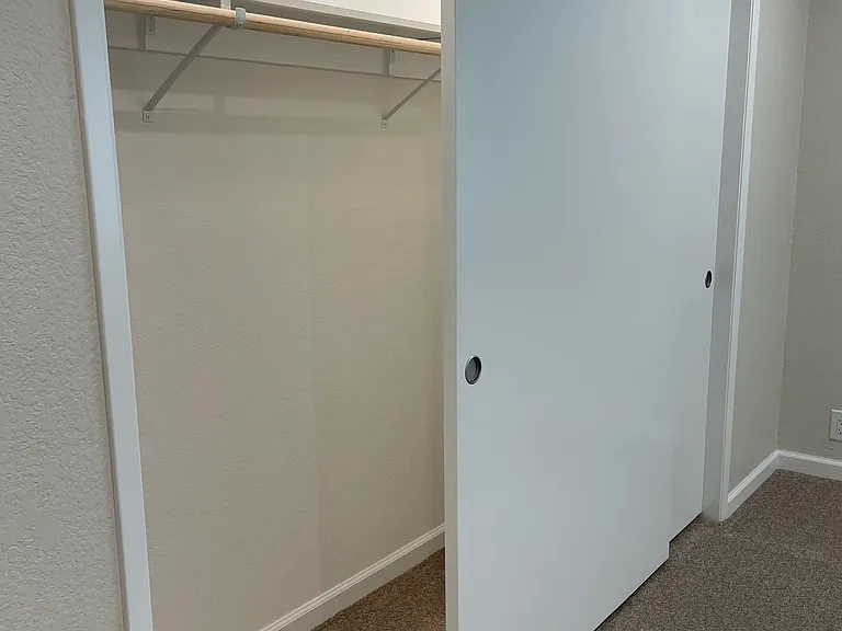 Sensor lighting in large closet.