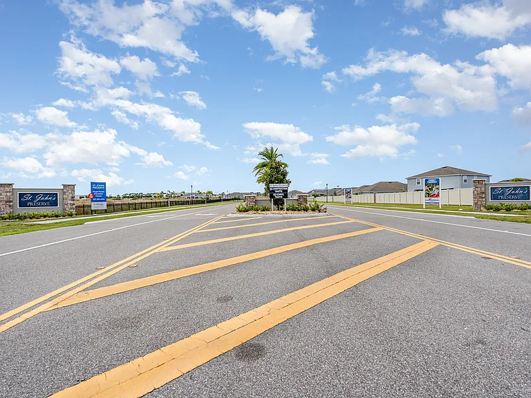 Gated entrance to the community