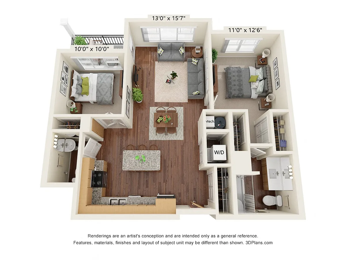 Floor plan Two Bedroom - B2