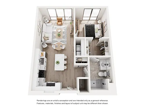 Floor plan A1 One Bedroom One Bathroom
